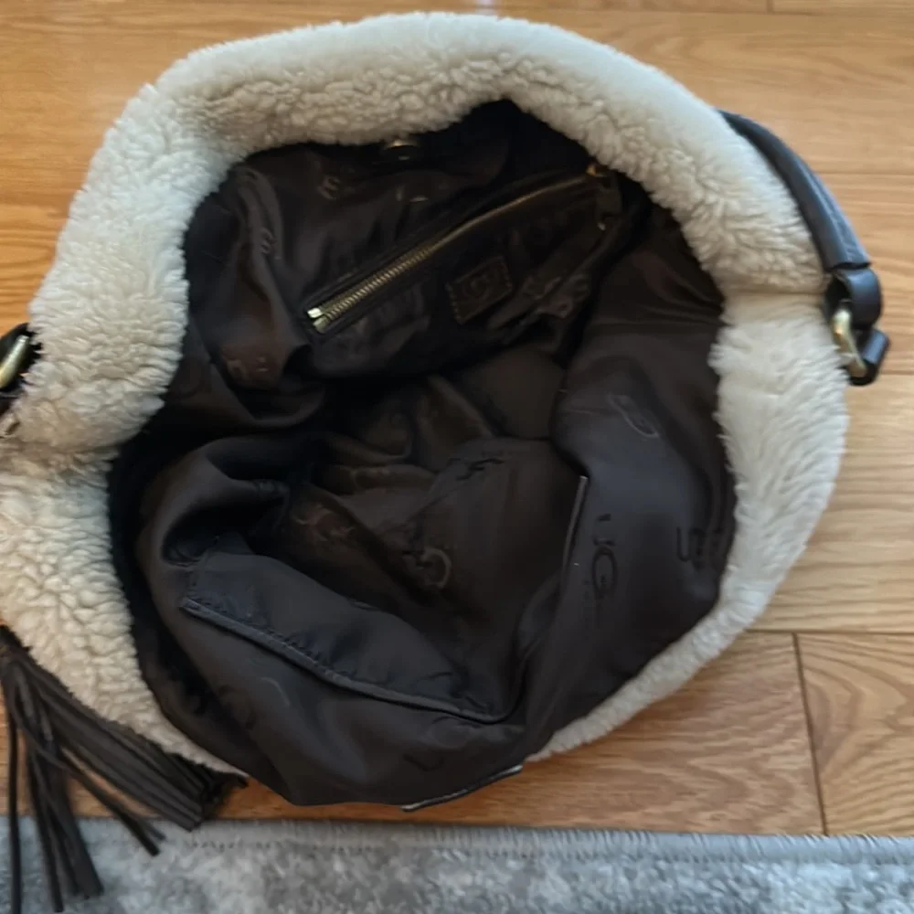 Ugg sheepskin sack purse in tan